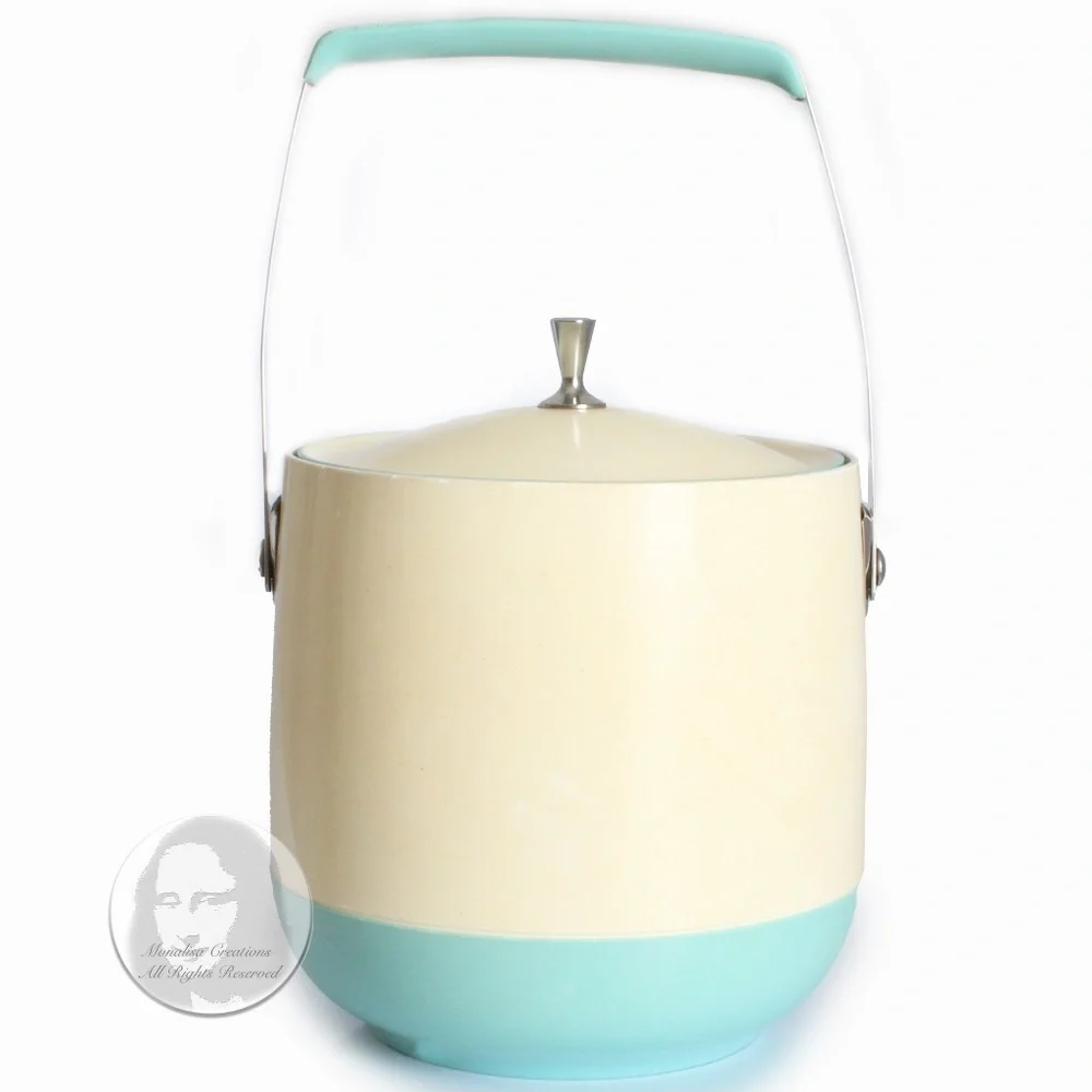 Mid Century Modern Ice Bucket Barware MCM Space Age Vintage 70s Home Decor